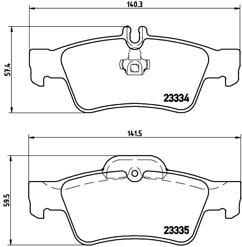 Mercedes Disc Brakes Kit -  Brembo Pads Rear (Low-Metallic) 006420012064 - Brembo P50052